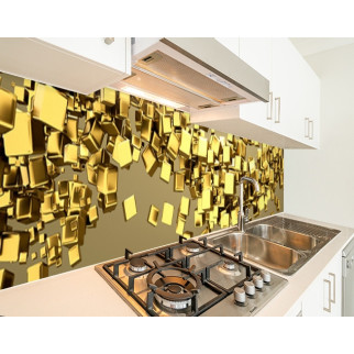 Кухонна панель жорстка ПЕТ, що ширяють, золоті, з двостороннім скотчем 62 х 205 см, 1,2 мм 3050, 2000, 680 - Інтернет-магазин спільних покупок ToGether