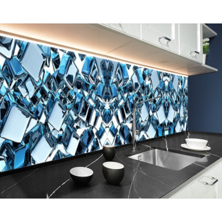 Кухонна панель жорстка ПЕТ з текстурою дзеркальними кубами, з двостороннім скотчем 62 х 205 см, 1,2 мм 3050, 2000, 680 - Інтернет-магазин спільних покупок ToGether