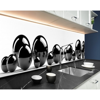Кухонна панель на стіну жорстка з кульками чорні, з двостороннім скотчем 62 х 205 см, 1,2 мм 3050, 2000, 680 - Інтернет-магазин спільних покупок ToGether