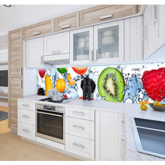Кухонна панель на стіну жорстка ягоди з краплями бризок, з двостороннім скотчем 62 х 205 см, 1,2 мм - Інтернет-магазин спільних покупок ToGether