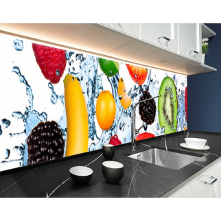 Кухонна панель на стіну жорстка ягоди з краплями бризок, з двостороннім скотчем 62 х 205 см, 1,2 мм 3050, 2000, 680 - Інтернет-магазин спільних покупок ToGether