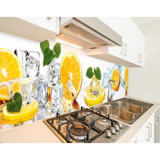 Панель кухонна, замінник скла лимон у льоду, з двостороннім скотчем 62 х 205 см, 1,2 мм - Інтернет-магазин спільних покупок ToGether