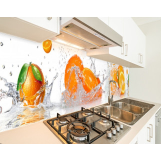 Кухонна панель жорстка ПЕТ апельсини в бризках, з двостороннім скотчем 62 х 205 см, 1,2 мм - Інтернет-магазин спільних покупок ToGether