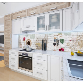 Кухонна плитка на кухонний фартух цегляна стіна з малюнками, з двостороннім скотчем 62 х 205 см, 1,2 мм 3050, 2000, 680 - Інтернет-магазин спільних покупок ToGether
