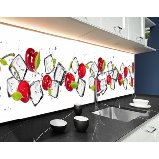 Панель на кухонний фартух жорстка вишні з льодом, з двостороннім скотчем 62 х 205 см, 1,2 мм - Інтернет-магазин спільних покупок ToGether