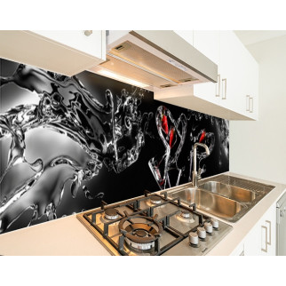 Панель на кухонний фартух під скло келихи з полуницею, з двостороннім скотчем 62 х 205 см, 1,2 мм - Інтернет-магазин спільних покупок ToGether