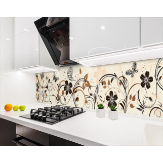 Кухонна панель жорстка ПЕТ квіти, з двостороннім скотчем 62 х 205 см, 1,2 мм - Інтернет-магазин спільних покупок ToGether