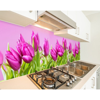 Панель на кухонний фартух жорстка тюльпани, з двостороннім скотчем 62 х 205 см, 1,2 мм - Інтернет-магазин спільних покупок ToGether