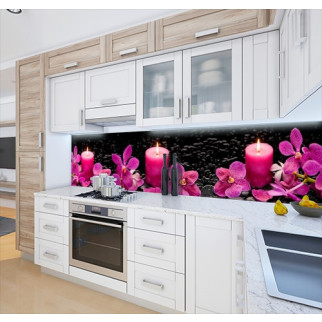 Панель на кухонний фартух під скло квіти зі свічками, з двостороннім скотчем 62 х 205 см, 1,2 мм 3050, 2000, 680 - Інтернет-магазин спільних покупок ToGether
