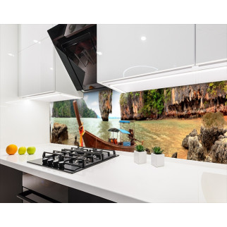 Кухонна панель на стіну жорстка Азія острова, з двостороннім скотчем 62 х 205 см, 1,2 мм - Інтернет-магазин спільних покупок ToGether