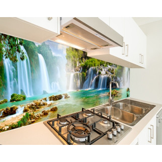 Кухонна панель жорстка ПЕТ водоспади та гори, з двостороннім скотчем 62 х 205 см, 1,2 мм - Інтернет-магазин спільних покупок ToGether