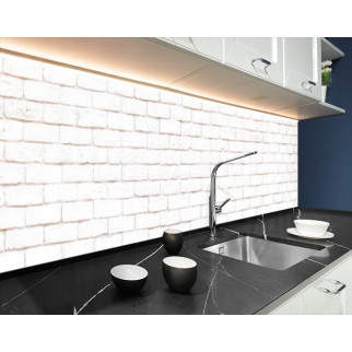 Кухонна плитка на кухонний фартух стіна цегляна біла, з двостороннім скотчем 62 х 205 см, 1,2 мм - Інтернет-магазин спільних покупок ToGether