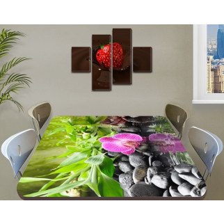 Покриття для столу, м'яке скло з фотопринтом, Рожева орхідея 60 х 100 см (1,2 мм) - Інтернет-магазин спільних покупок ToGether