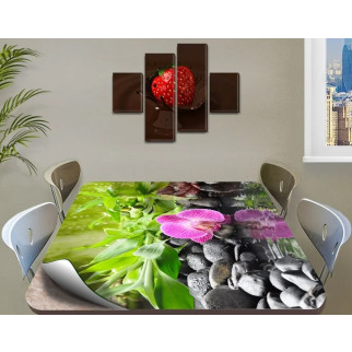 Покриття для столу, м'яке скло з фотопринтом, Рожева орхідея 60 х 100 см (1,2 мм) 120, 80 - Інтернет-магазин спільних покупок ToGether