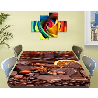 Покриття для столу, м'яке скло з фотодруком, Кава та шоколад 60 х 100 см (1,2 мм) - Інтернет-магазин спільних покупок ToGether