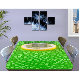 Силіконова скатертина на стіл із фотодруком Лимон з краплями води 60 х 100 см (1,2 мм) 120, 70 - Інтернет-магазин спільних покупок ToGether