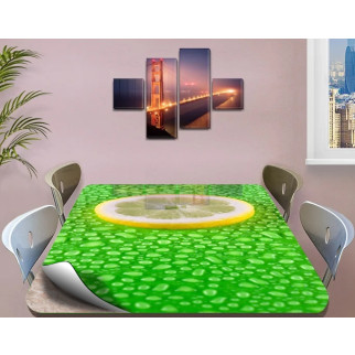 Силіконова скатертина на стіл із фотодруком Лимон з краплями води 60 х 100 см (1,2 мм) 120, 90 - Інтернет-магазин спільних покупок ToGether