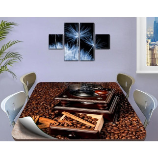 Силіконова скатертина на стіл із фотодруком Кавомолка та кава 60 х 100 см (1,2 мм) 120, 60 - Інтернет-магазин спільних покупок ToGether