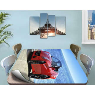 Покриття для столу, м'яке скло з фотопринтом, автомобіль Феррарі 60 х 100 см (1,2 мм) - Інтернет-магазин спільних покупок ToGether