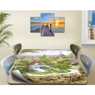 Покриття для столу, м'яке скло з фотопринтом, Ейфелева вежа Париж 60 х 100 см (1,2 мм) 120, 60 - Інтернет-магазин спільних покупок ToGether