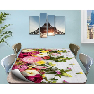 Покриття для столу, м'яке скло з фотопринтом, Квіти 60 х 100 см (1,2 мм) 120, 60 - Інтернет-магазин спільних покупок ToGether