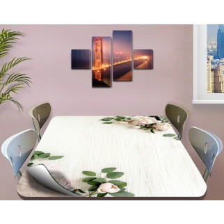 Покриття для столу, м'яке скло з фотопринтом, Ніжні півонії 60 х 100 см (1,2 мм) - Інтернет-магазин спільних покупок ToGether