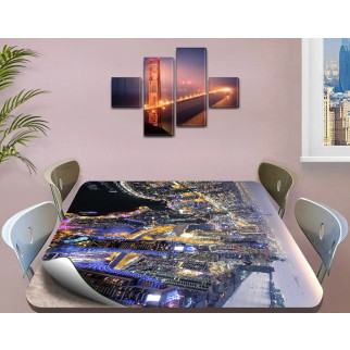 Покриття для столу, м'яке скло з фотопринтом, вечірній мегаполіс 60 х 100 см (1,2 мм) 120, 60 - Інтернет-магазин спільних покупок ToGether