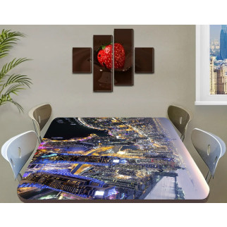 Покриття для столу, м'яке скло з фотопринтом, вечірній мегаполіс 60 х 100 см (1,2 мм) 120, 120 - Інтернет-магазин спільних покупок ToGether