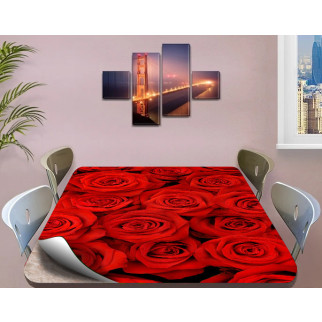 Покриття для столу, м'яке скло з фотопринтом, Троянди 60 х 100 см (1,2 мм) - Інтернет-магазин спільних покупок ToGether