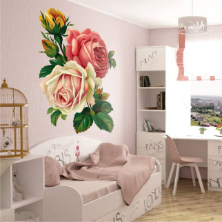 Вініловий інтер'єрний стикер Троянди Ретро, 140 х 95 см - Інтернет-магазин спільних покупок ToGether