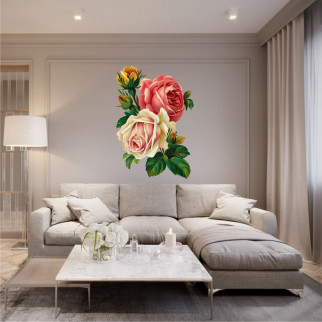 Вініловий інтер'єрний стикер Троянди Ретро, 140 х 95 см 1510, 1050 - Інтернет-магазин спільних покупок ToGether