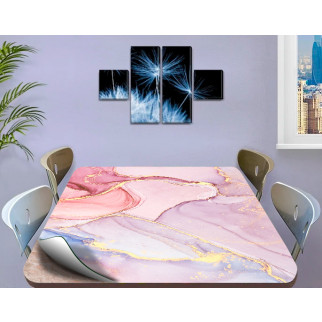 Покриття для столу, м'яке скло з фотопринтом, Різнобарвний мармур 60 х 100 см (1,2 мм) 120, 60 - Інтернет-магазин спільних покупок ToGether