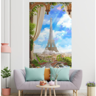 Постер декоративний, Париж, для візуального розширення простору приміщення 187 х 118 см з ламінацією - Інтернет-магазин спільних покупок ToGether