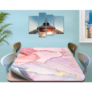 Покриття для столу, м'яке скло з фотопринтом, Різнобарвний мармур 60 х 100 см (1,2 мм) 120, 70 - Інтернет-магазин спільних покупок ToGether