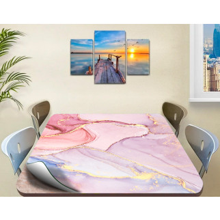 Покриття для столу, м'яке скло з фотопринтом, Різнобарвний мармур 60 х 100 см (1,2 мм) 120, 90 - Інтернет-магазин спільних покупок ToGether