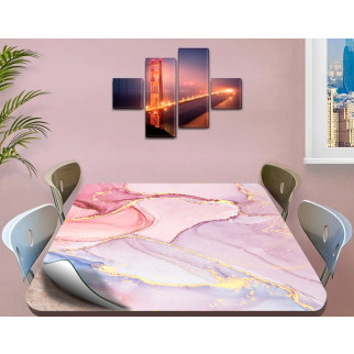 Покриття для столу, м'яке скло з фотопринтом, Різнобарвний мармур 60 х 100 см (1,2 мм) 100, 120 - Інтернет-магазин спільних покупок ToGether