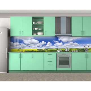 Кухонна плитка на кухонний фартух Хмари над полем, з двостороннім скотчем 62 х 205 см, 1,2 мм - Інтернет-магазин спільних покупок ToGether