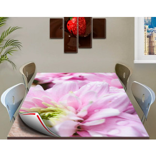 Покриття для столу, м'яке скло з фотопринтом, Рожева квітка 60 х 100 см (1,2 мм) - Інтернет-магазин спільних покупок ToGether