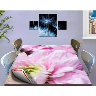 Покриття для столу, м'яке скло з фотопринтом, Рожева квітка 60 х 100 см (1,2 мм) 120, 70 - Інтернет-магазин спільних покупок ToGether