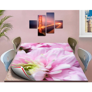 Покриття для столу, м'яке скло з фотопринтом, Рожева квітка 60 х 100 см (1,2 мм) 120, 80 - Інтернет-магазин спільних покупок ToGether