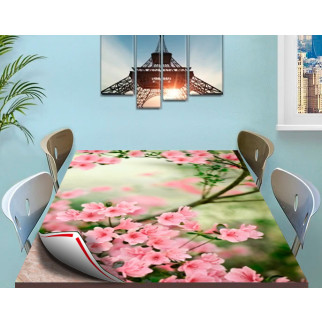 Покриття для стола, м'яке скло з фотопринтом, Гілка з квітами 60 х 100 см (1,2 мм) - Інтернет-магазин спільних покупок ToGether