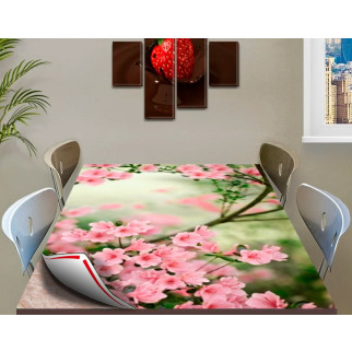 Покриття для стола, м'яке скло з фотопринтом, Гілка з квітами 60 х 100 см (1,2 мм) 120, 90 - Інтернет-магазин спільних покупок ToGether