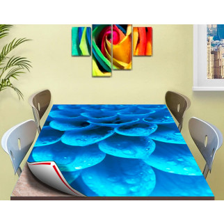 Покриття для столу, м'яке скло з фотопринтом, Синя квітка 60 х 100 см (1,2 мм) 120, 80 - Інтернет-магазин спільних покупок ToGether