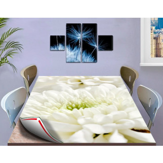 Покриття для столу, м'яке скло з фотопринтом, Біла квітка 60 х 100 см (1,2 мм) - Інтернет-магазин спільних покупок ToGether