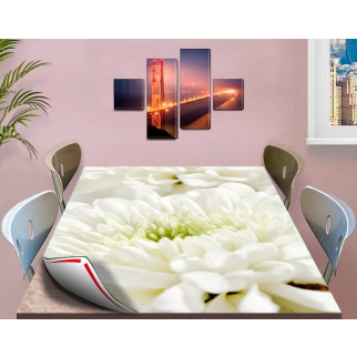 Покриття для столу, м'яке скло з фотопринтом, Біла квітка 60 х 100 см (1,2 мм) 120, 60 - Інтернет-магазин спільних покупок ToGether