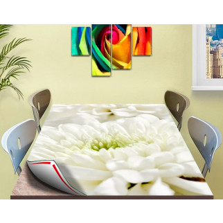 Покриття для столу, м'яке скло з фотопринтом, Біла квітка 60 х 100 см (1,2 мм) 120, 70 - Інтернет-магазин спільних покупок ToGether