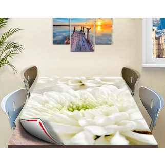 Покриття для столу, м'яке скло з фотопринтом, Біла квітка 60 х 100 см (1,2 мм) 120, 80 - Інтернет-магазин спільних покупок ToGether