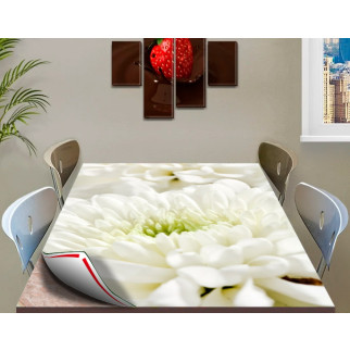 Покриття для столу, м'яке скло з фотопринтом, Біла квітка 60 х 100 см (1,2 мм) 120, 90 - Інтернет-магазин спільних покупок ToGether