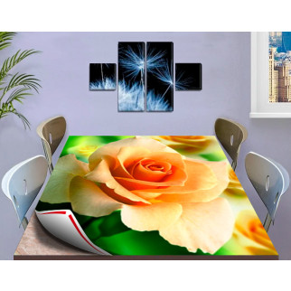 Покриття для столу, м'яке скло з фотопринтом, Троянда 60 х 100 см (1,2 мм) 120, 80 - Інтернет-магазин спільних покупок ToGether