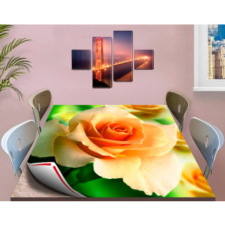 Покриття для столу, м'яке скло з фотопринтом, Троянда 60 х 100 см (1,2 мм) 100, 100 - Інтернет-магазин спільних покупок ToGether